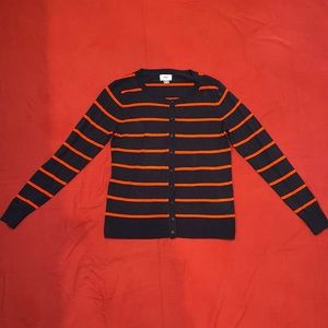 Red and Blue Striped Cardigan